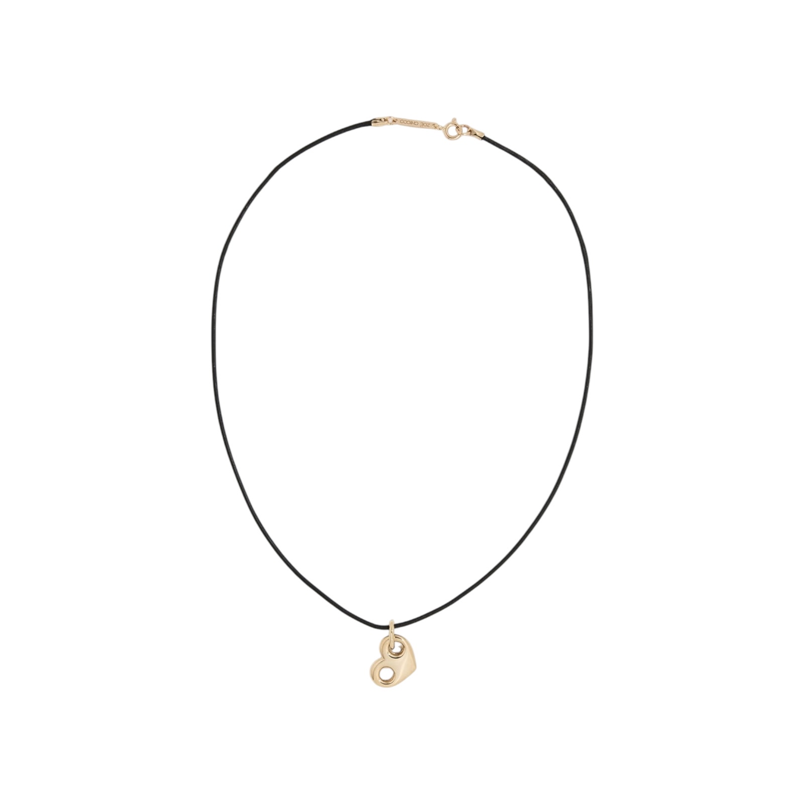 Zoe Chicco 14k Gold Large Mariner Heart Leather Cord Necklace — image 3 of 8